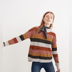 Madewell Patch Pocket Pullover Sweater in Walton Stripe